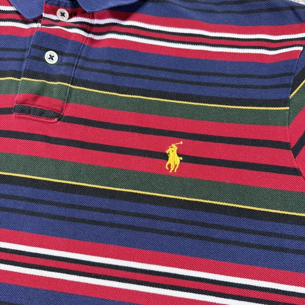 Vintage Polo Ralph Lauren Striped Polo Large Kanye West Style Multi Striped